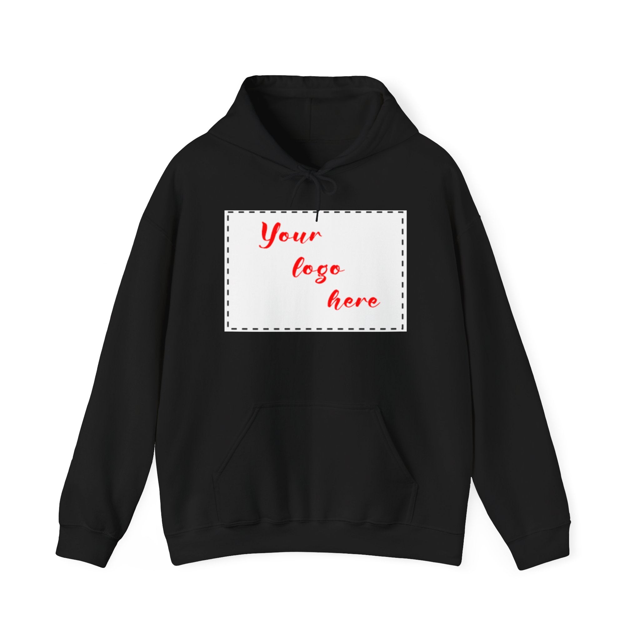 Custom Logo Hoodie - Your Logo Here Personalized White Hooded Sweatshirt